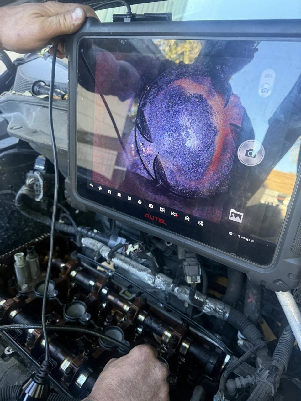 Professional engine diagnostics with borescope